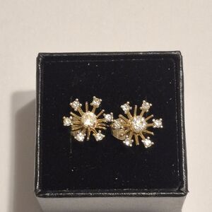 Gold and Silver Starburst Earrings